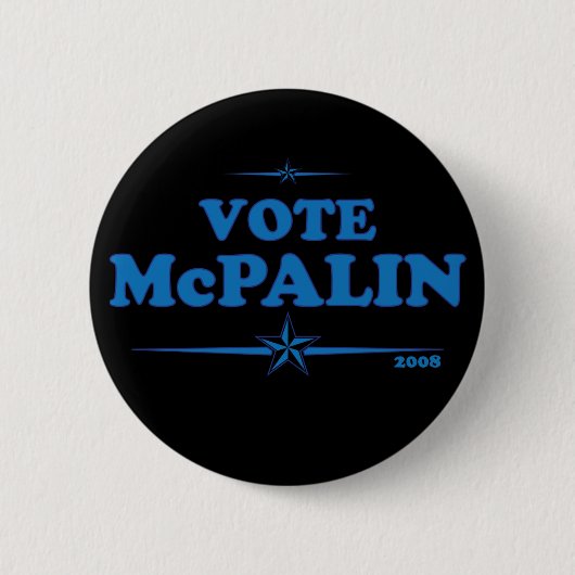 Stem McPALIN Campaign Badge. McCAIN PALIN Ronde Button 5,7 Cm (Voorkant)