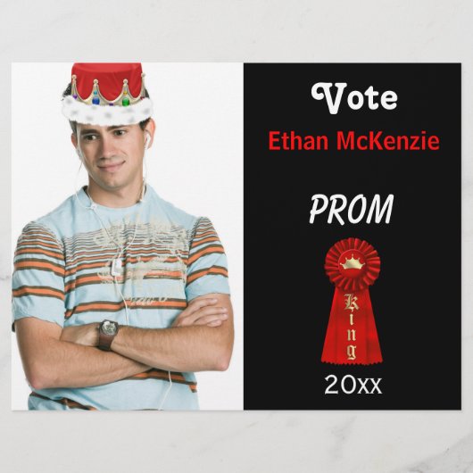 Stem me voor Prom King (rood) Flyer (Voorkant)