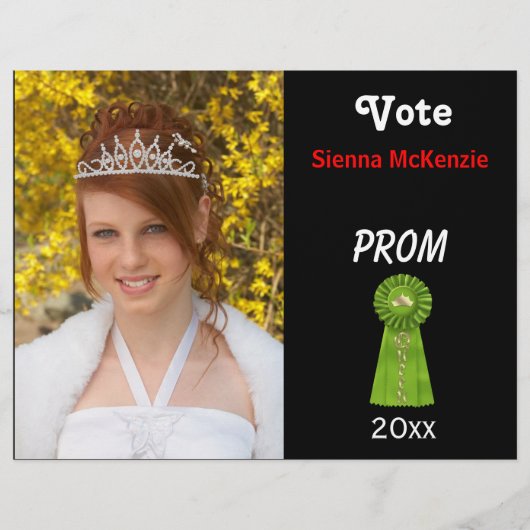 Stem me voor Prom Queen (Groen) Flyer (Voorkant)