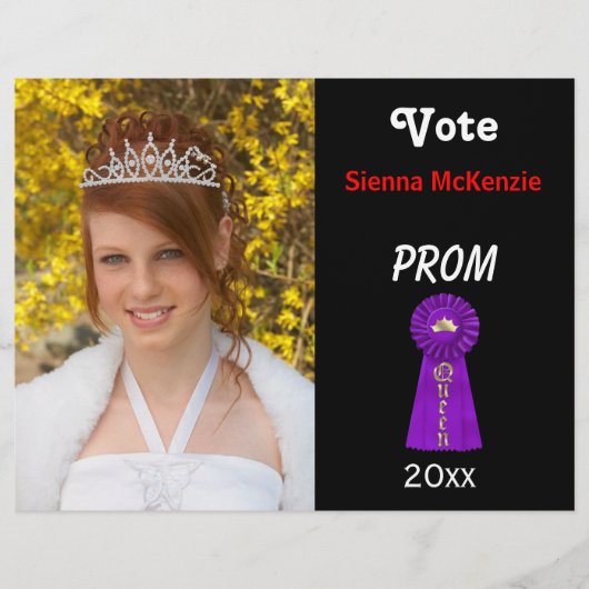 Stem me voor Prom Queen (Paars) Flyer (Voorkant)
