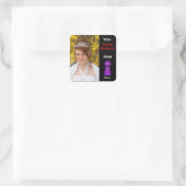 Stem me voor Prom Queen (Paars) Vierkante Sticker (Tas)