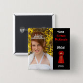 Stem me voor Prom Queen (Red) Vierkante Button 5,1 Cm (Voorkant /achterkant)