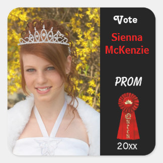 Stem me voor Prom Queen (Red) Vierkante Sticker