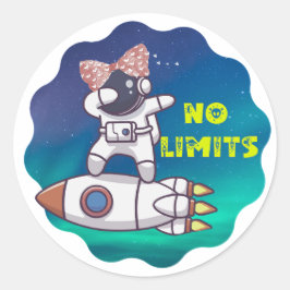 Stem: Meisjes Ruimte Geen Grenzen Ronde Sticker