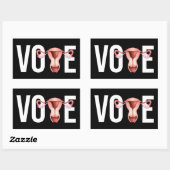 Stem met je baarmoeder rechthoekige sticker (Vel)