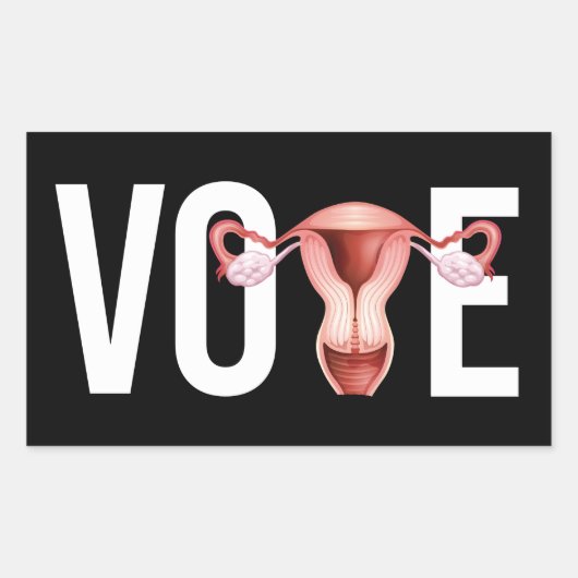 Stem met je baarmoeder rechthoekige sticker (Voorkant)