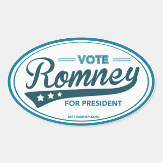 Stem Mitt Romney voor President Swoosh (Blauw Ovaa Ovale Sticker