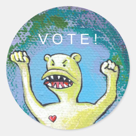 Stem Monster Sticker - U moet stemmen! (Voorkant)