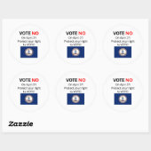 Stem NEE tegen de herindeling van Virginia Ronde Sticker (Vel)