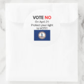 Stem NEE tegen de herindeling van Virginia Ronde Sticker (Tas)