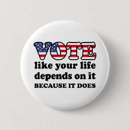 Stem net zoals je leven ervan afhangt. Omdat het Ronde Button 5,7 Cm