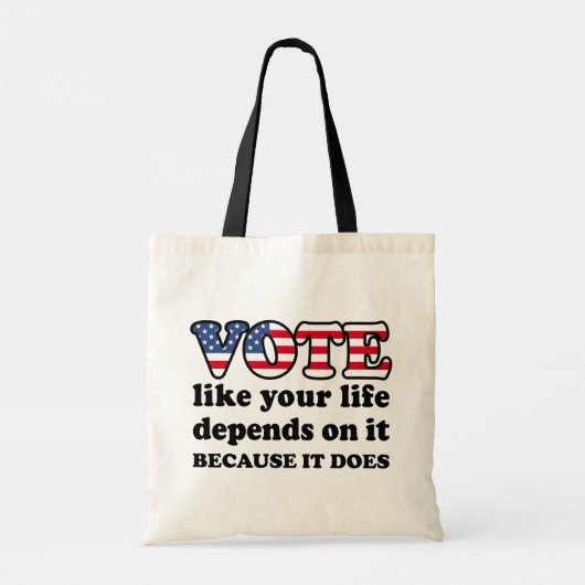 Stem net zoals je leven ervan afhangt. Omdat het Tote Bag (Achterkant)