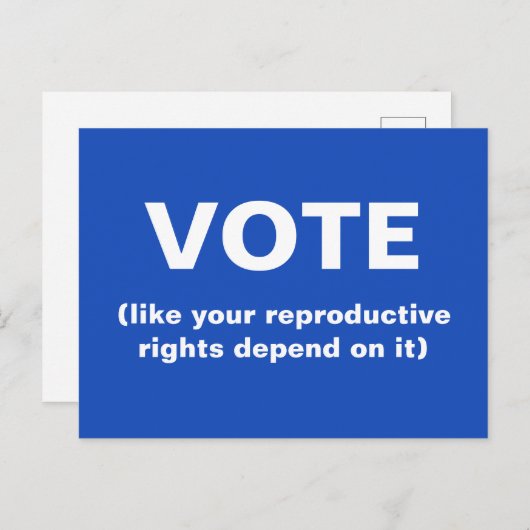 Stem net zoals je reproductieve rechten ervan afha briefkaart (Voorkant / Achterkant)