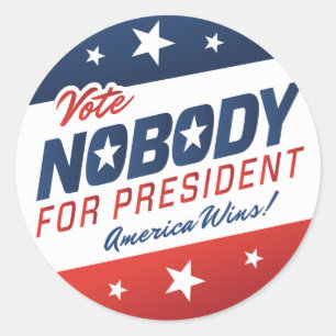 Stem niemand voor President-stickers Ronde Sticker