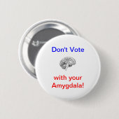 Stem niet met je Amygdala! Ronde Button 5,7 Cm (Voorkant /achterkant)
