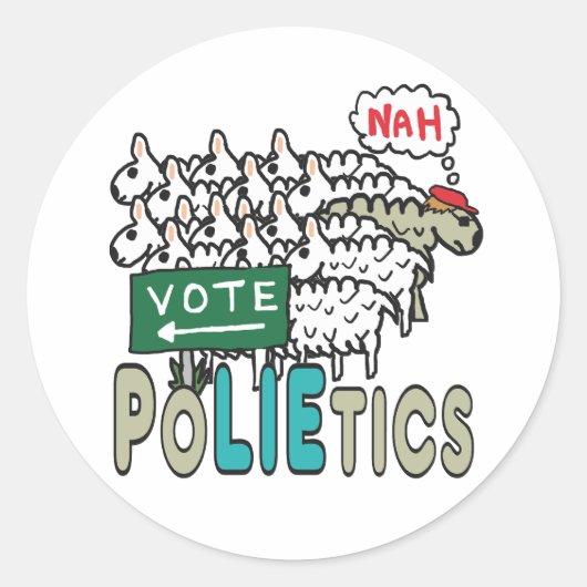 Stem niet over politiek ronde sticker (Voorkant)