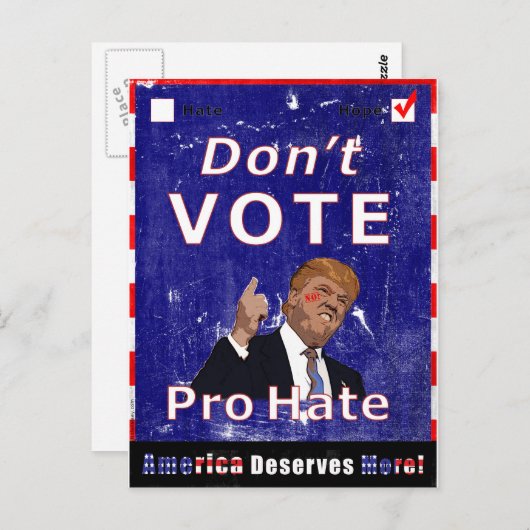 Stem niet pro-Hate Campaign Poscard Briefkaart (Voorkant / Achterkant)