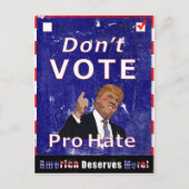 Stem niet pro-Hate Campaign Poscard Briefkaart (Voorkant)