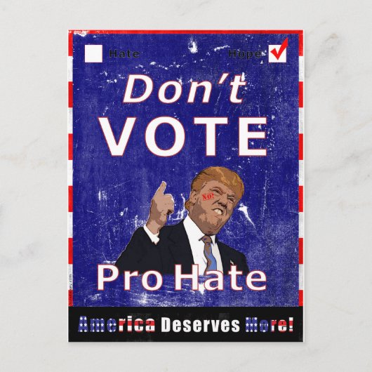 Stem niet pro-Hate Campaign Poscard Briefkaart (Voorkant)