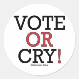 Stem of huil ronde sticker