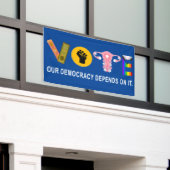 Stem Onze democratie hangt ervan af - Verkiezingen Spandoek (Buitenkant Gebouw)