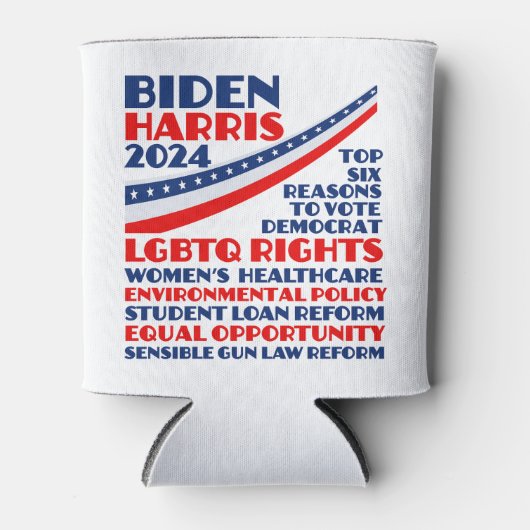 Stem op Biden Harris 2024 verkiezingsplatform Blikjeskoeler (Voorkant)