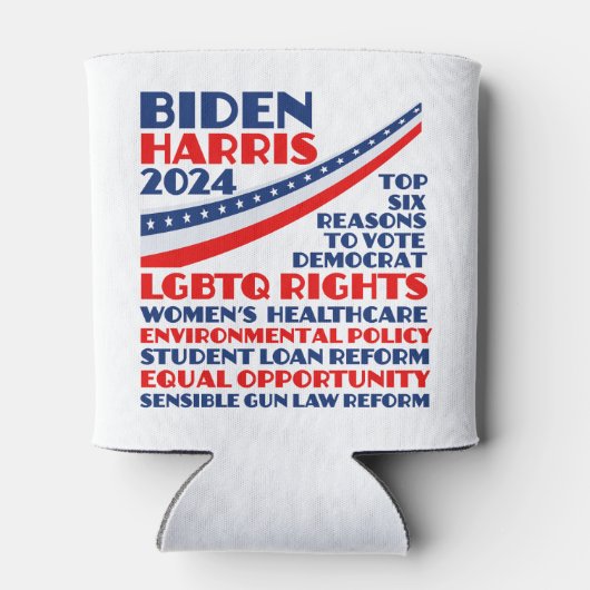 Stem op Biden Harris 2024 verkiezingsplatform Blikjeskoeler (Achterkant)