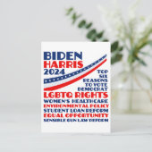 Stem op Biden Harris 2024 verkiezingsplatform Briefkaart (Staand voorkant)