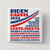 Stem op Biden Harris 2024 verkiezingsplatform Vierkante Button 5,1 Cm (Voorkant)