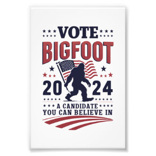 Stem op Bigfoot 2024 Sasquatch Presidentiële  Foto Afdruk