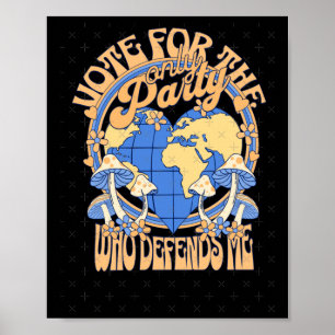 Stem op Blue Vote voor Earth Sticker Poster