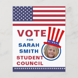 Stem op Class President: Pet & vlag foto Flyer