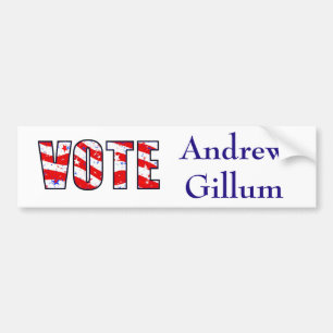 Stem op de Democraat Andrew Gillum Bumpersticker