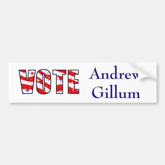 Stem op de Democraat Andrew Gillum Bumpersticker (Voorkant)