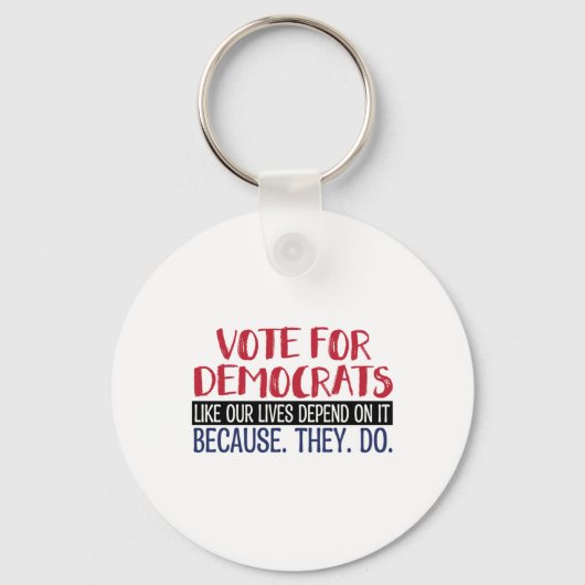 Stem op de Democraten Sleutelhanger (Voorkant)
