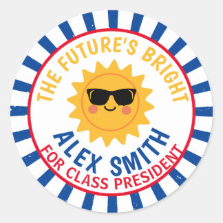 Stem op de klaspresident Wees helder Stem Klassiek Ronde Sticker