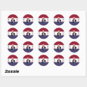 Stem op de rode, witte en blauwe oom Sam Ronde Sticker (Vel)