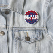 Stem op de rode, witte en blauwe stem slim ronde button 5,7 cm (In situ)