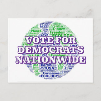 STEM op DEMOCRATEN LANDELIJK (Planeet Aarde) Briefkaart