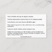 Stem op Donald Trump visitekaartje Contactkaartje (Achterkant)