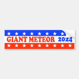 Stem op een Giant Meteor 2024 Grappige Politiek Bumpersticker