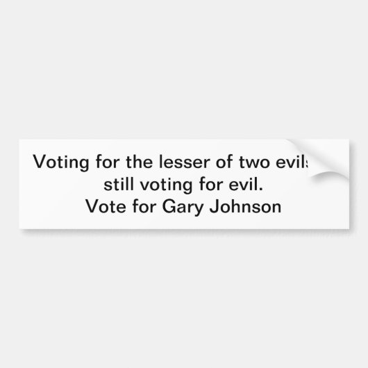 Stem op Gary Johnson Bumpersticker (Voorkant)