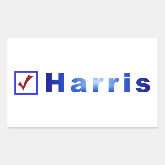 Stem op Harris Red Check in Blue Box Stickers (Voorkant)