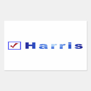 Stem op Harris Red Check in Blue Box Stickers