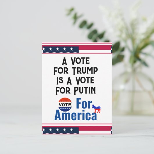 Stem op het Amerikaanse Briefkaart (Staand voorkant)