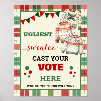 Stem op het lelijkste teken van de kersttrui poster