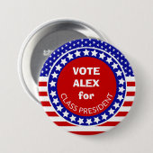 Stem op het President: Studentenraadsverkiezingen Ronde Button 7,6 Cm (Voorkant /achterkant)
