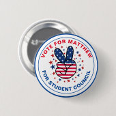 Stem op het President van de klas: overwinningsbor Ronde Button 5,7 Cm (Voorkant /achterkant)