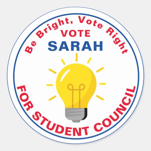 Stem op het President van de klas: stem goed Ronde Sticker (Voorkant)