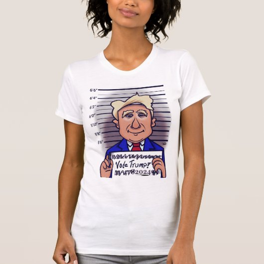 Stem op het witte T-shirt van Trump (Voorkant)